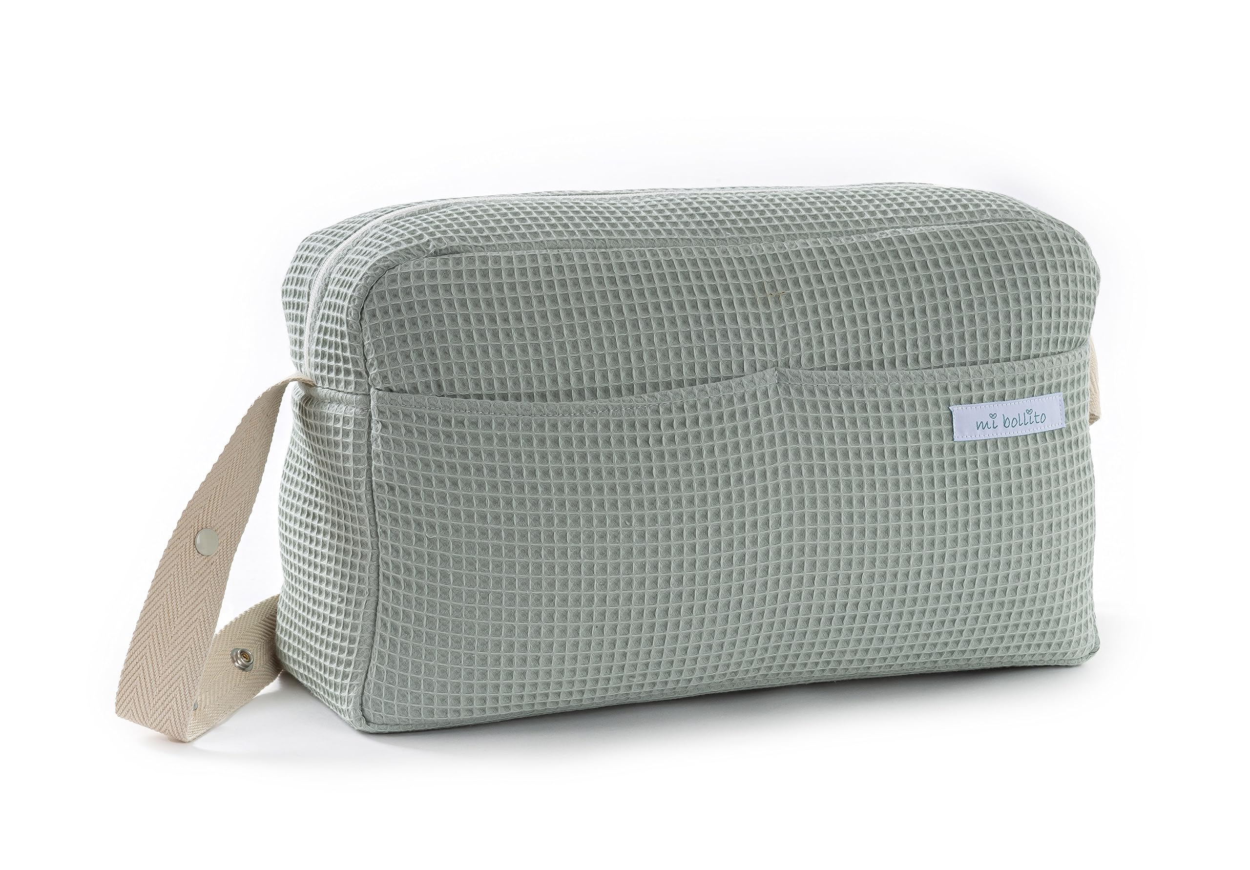 Mi Bollito Baby Stroller Bag Practical Stylish Multifunctional Large Capacity Organiser Bag Made in Spain (Mint Green)