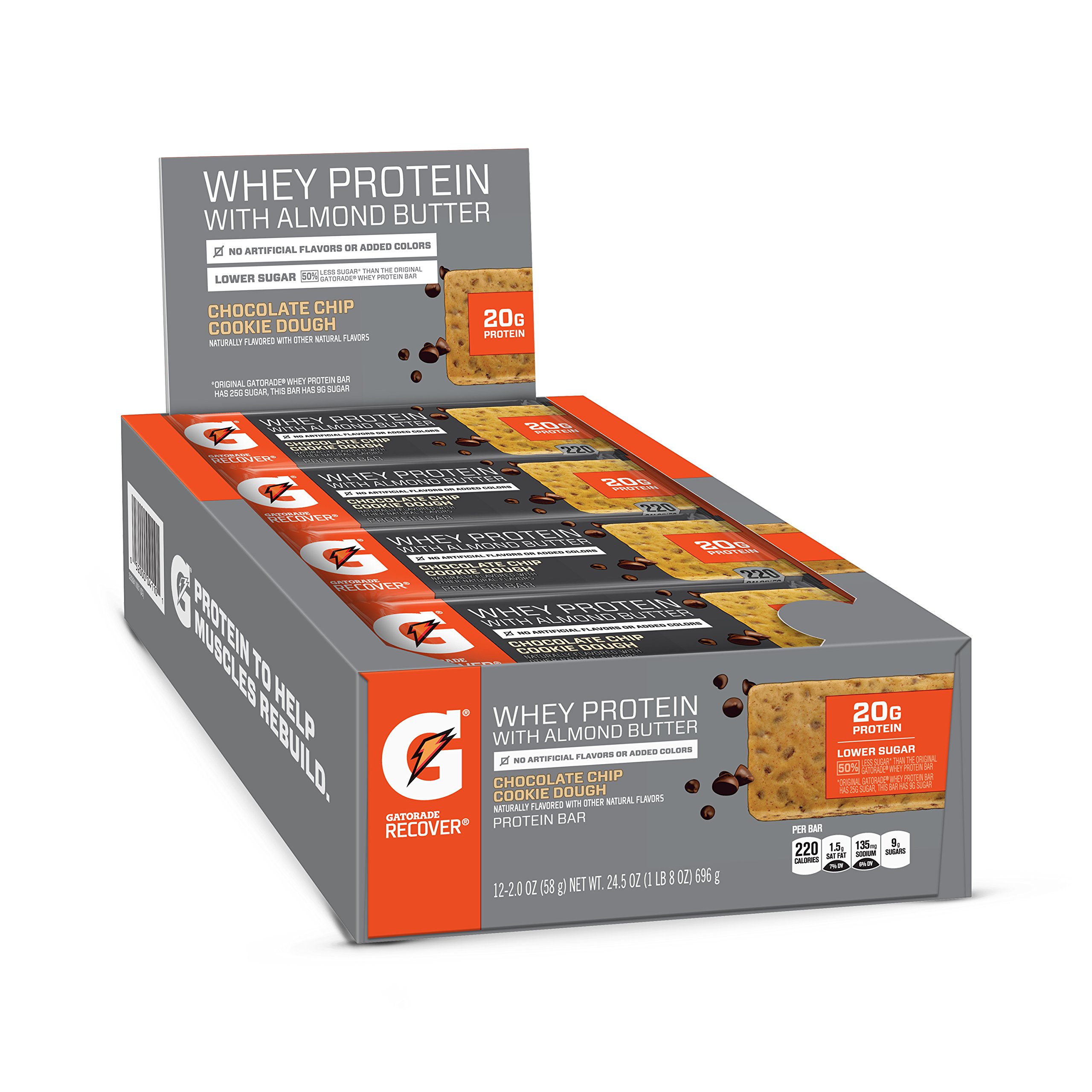 Gatorade Prime Fuel Bar, Chocolate Chip, 45g of carbs, 5g