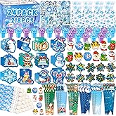218Pcs Winter Party Favors Holiday Stationery Gift Set, 24 Pack Winter Christmas Classroom Gifts Goodie Bag Fillers Stuffers Classroom Exchange Frozen Christmas Party Favors