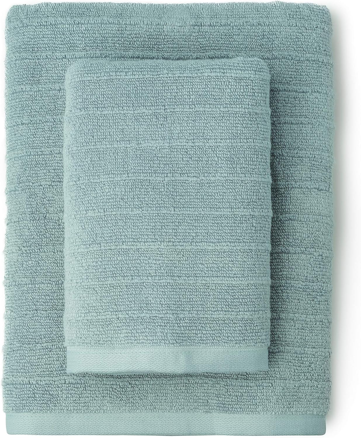 Welhome James 100% Cotton Textured Bath Towel Set of 6 (Mineral) - Super Absorbent - Soft & Luxurious Bathroom Towels - Quick Dry - 2 Bath - 2 Hand - 2 Wash Towels: Home & Kitchen