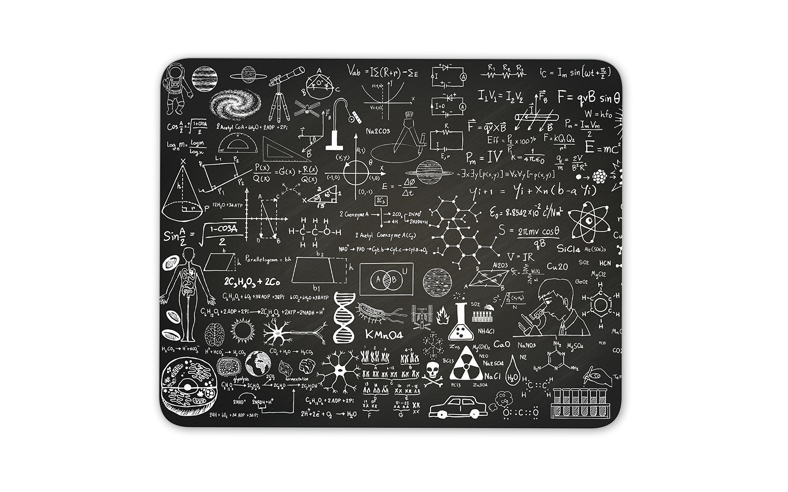 Black Science Mouse Mat Pad - Biology Chemistry Physics Teacher Student Gift PC Computer Symbols Equations Maths Mathematics Secret Santa Dad Brother Son #8709