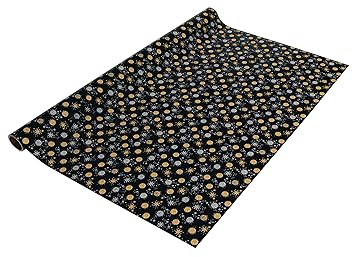 SIGEL GP117 Weihnachts-Geschenkpapier schwarz/gold/silber, 1 Rolle 5m x 70 cm