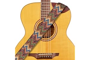 Amumu Chevron MultiColor Guitar Strap for Acoustic, Electric and Bass guitar - Includes Strap Blocks and Headstock Tie, Adjustable 37'' to 63"