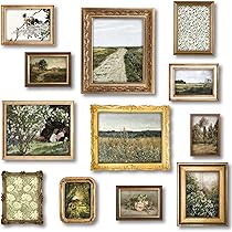 【90sオールド】風景画　フリンジ付き　ヴィンテージラグ　タペストリー Amazon.com: 97 Decor Vintage Wall Art Prints - Vintage