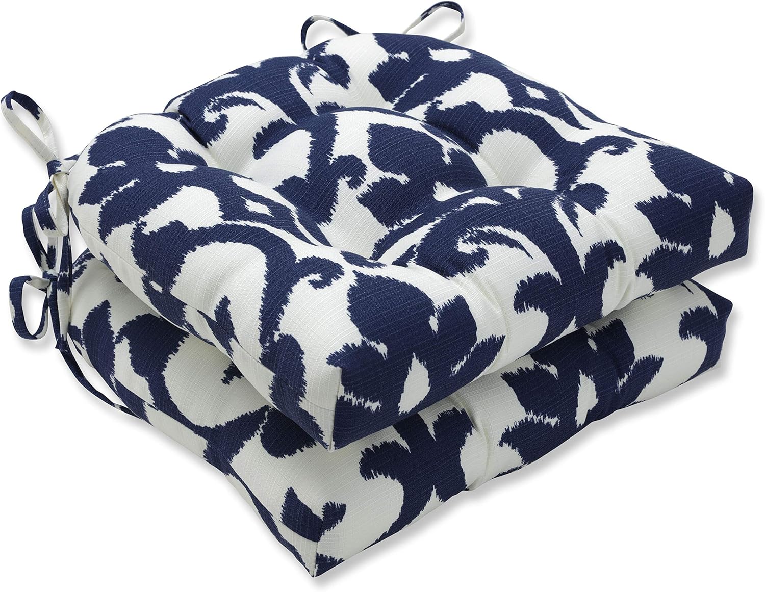 Pillow Perfect Outdoor/Indoor Basalto Navy Tufted Loveseat Cushion, 44" x 19", Blue: Home & Kitchen