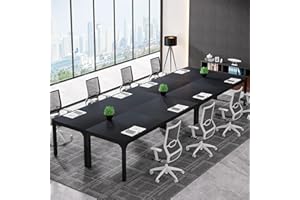 Tribesigns 78.74-Inch Conference Table Set,13FT Conference Room Table, Large Rectangle Meeting Seminar Tables Set,Long Business Tables (Chair not Included) (4, Black, 4 Pack)