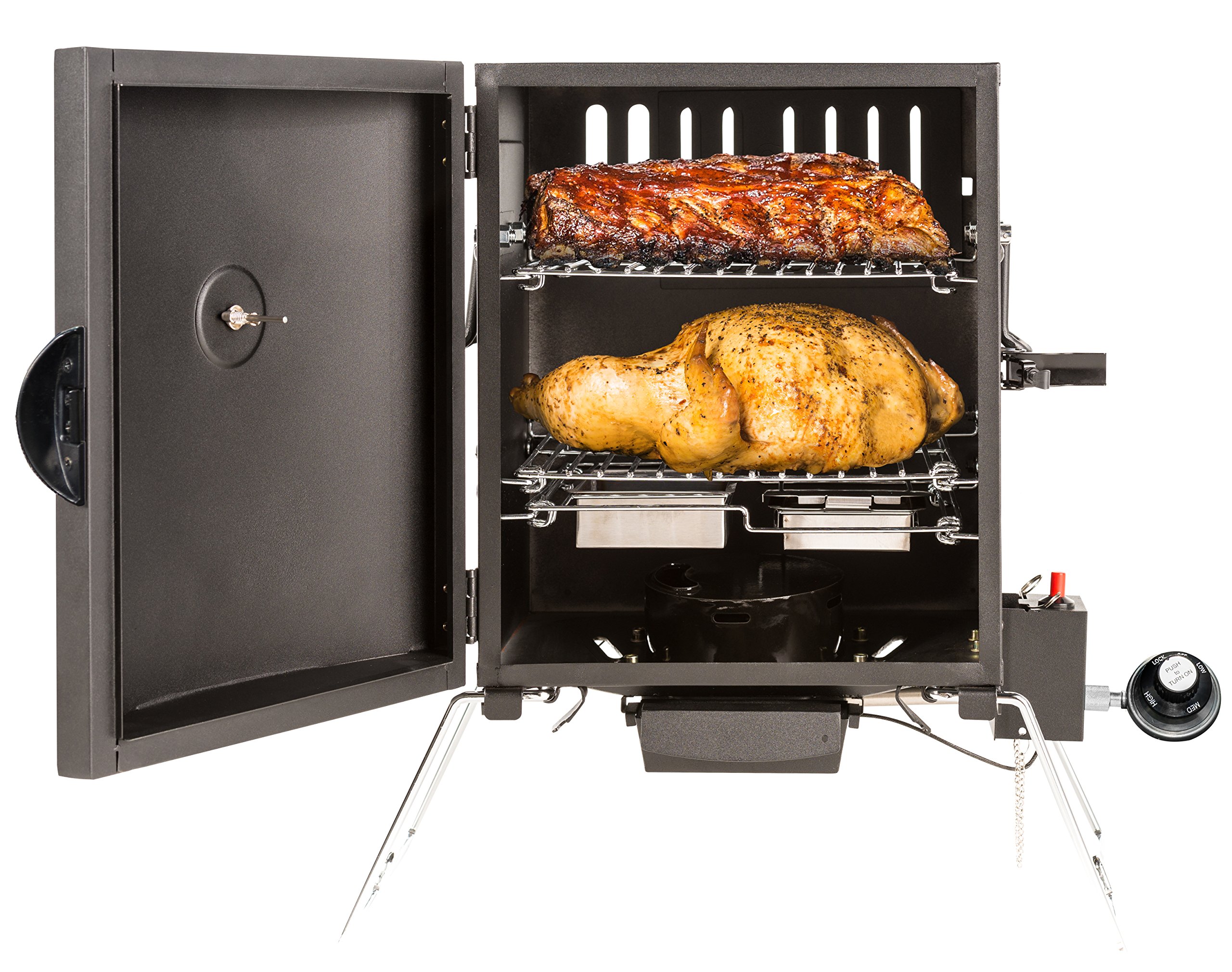 Masterbuilt MB20050116 MPS 20B Patio-2-Portable Propane Smoker, Black - Image 3