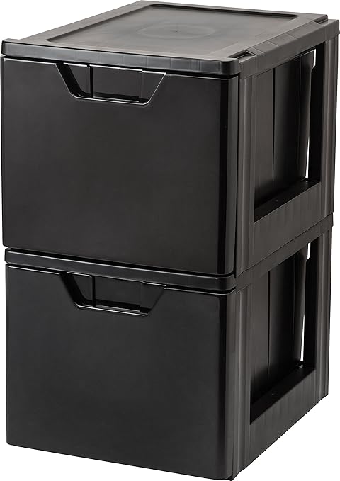 Iris Stacking File Storage Drawer 2 Pack Modern Amazon In Home