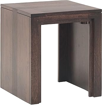 The Jaipur Living Rio Solid Wood Lamp Table (Wenge Finish, Brown)