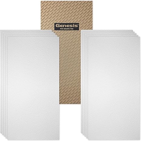 Genesis Stucco Pro White 2x4 Ceiling Tiles 5 Mm Thick Carton Of