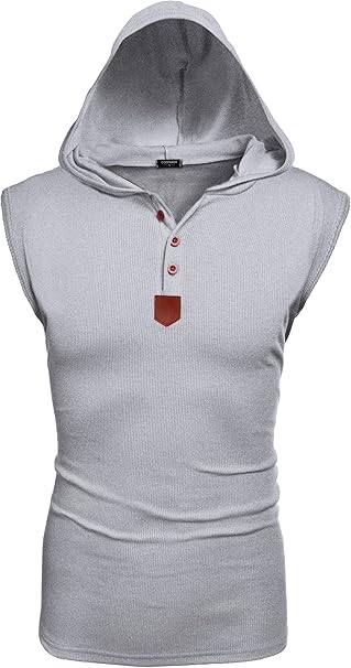 Amazon クーファンディ Coofandy ベスト ニット メンズ 春夏 ノースリーブ パーカー スウェット フード付き フィット カジュアル スポーツ 綿混 重ね着 柔らか 10色6サイズ キャップ 通販