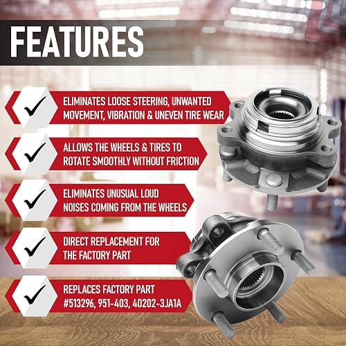 Front Wheel Hub Bearing Assembly For Infiniti & Nissan - Fits QX60, Altima, Maxima, Pathfinder - View #2