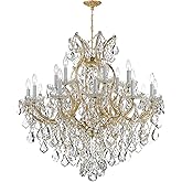 Maria Theresa 19 Light Clear Italian Crystal Gold Chandelier