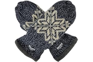 BRUCERIVER Mens Snowflake Knit Mittens with Warm Thinsulate Fleece Lining