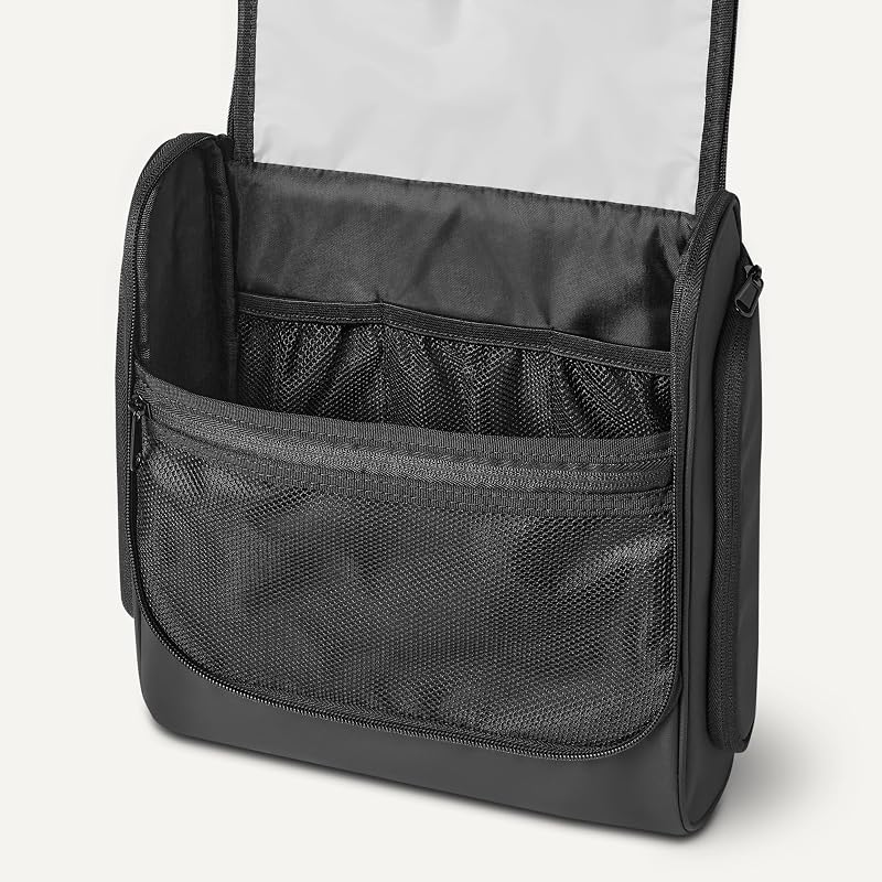 Trousse de Toilette de Voyage avec Crochet de Suspension – Trousse à Cosmétiques Portable, Grande Capacité, Range-Tout pour Cosmétiques et Articles de Toilette, 25,4cm, Noir