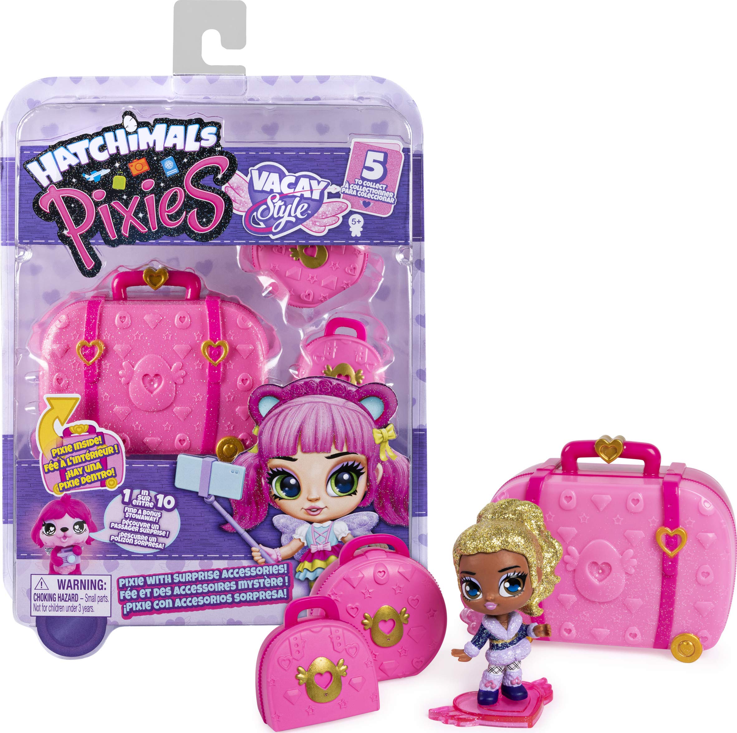 HATCHIMALS Pixies, Vacay Style 2.5-Inch Surprise Collectible Doll and Accessories (Styles May Vary)