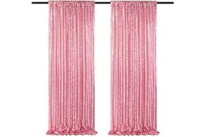 Blush Pink Sequin Backdrop Curtains 2 Pieces 2ftx8ft Photography Background Party Curtains Glitter Wedding Backdrop Fabric fo