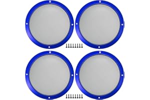 ACROPIX Universal 8" Car Speaker Grills Cover Mesh Round 8 Inch Audio Speaker Subwoofer Guard Protector Case with Mounting Screws Iron Blue - Pack of 4