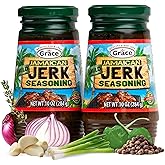 Grace Jamaican Mild Jerk Seasoning (Two 10 Oz Jars) - Mild Jamaican Style - Caribbean Jerk for Chicken & Oxtail
