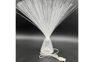 JALORDE 14 inch Corded Fiber Optic Mood Novelty Lamps Lighting Lite with Color-Changing Crystals Base (1)