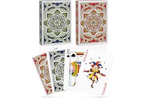 Metsyth Playing Cards 2 Pack, Deck of Cards, Standard Poker Card Set for Adults,Easy Shuffle Unique Design Fun Card for Blackjack,Euchre,Go Fish Card Games (Blue/Red)