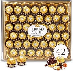 Ferrero Rocher, 42 Count, Gourmet Milk Chocolate Hazelnut, Valentine's Chocolate, Individually Wrapped, 18.5 oz