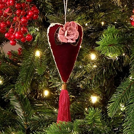 Albero Di Natale Bianco E Rosso Shabby.Decoro Shabby Chic Albero Di Natale Cuore Velvet Atelier Collection Blanc Mariclo Amazon It Casa E Cucina