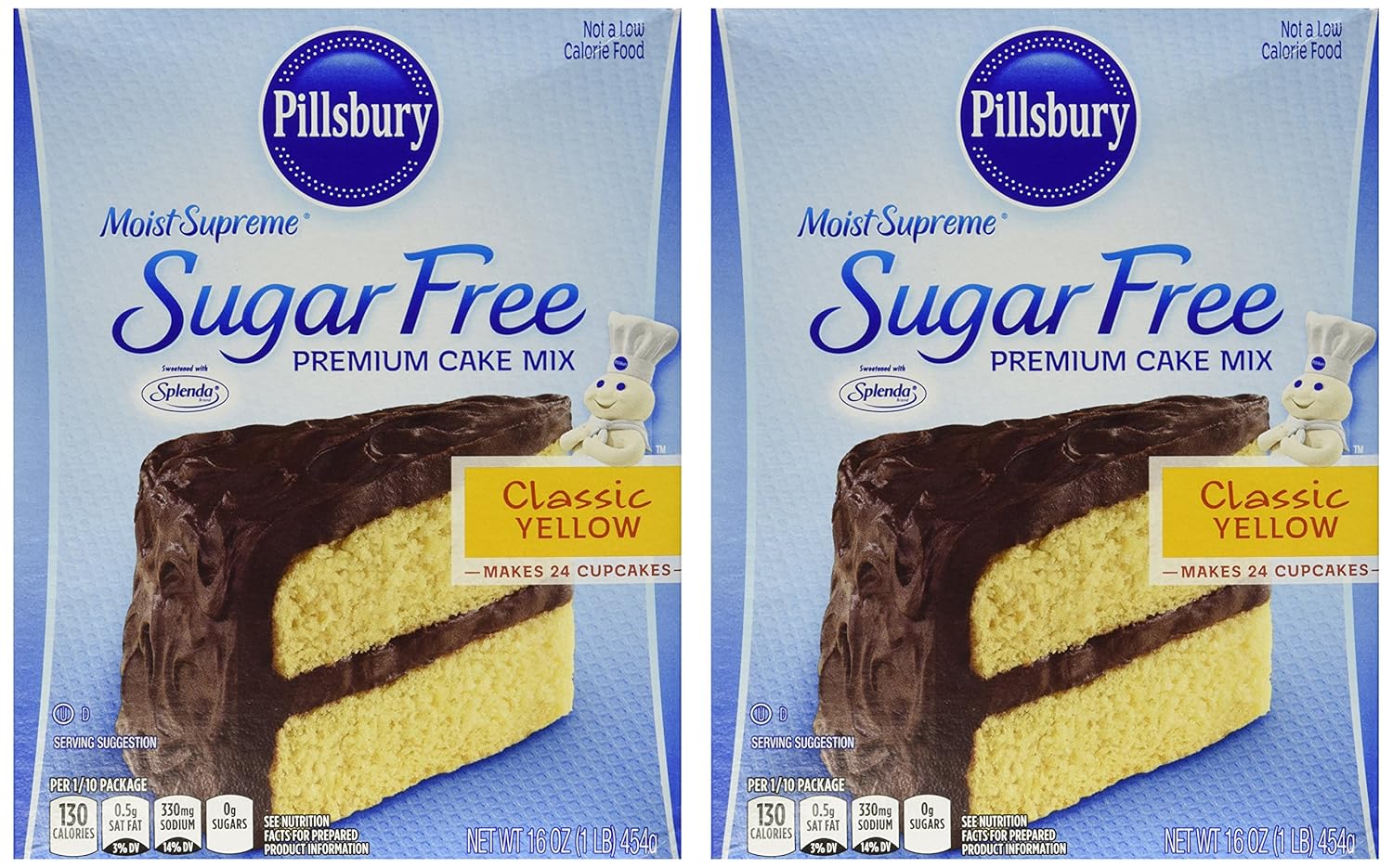 Pillsbury Moist Supreme Sugar Free Classic Yellow Premium Cake Mix (Pack of 2)