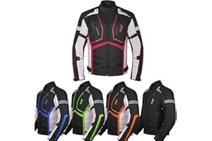 HWK Motorcycle Jacket for Men and Women Scorpion with Cordura Fabric for Enduro Motorbike Riding and Armor Foam Padding for Impact Protection, Dual Sport Motorcycle Jacket - Red, 2X-Large