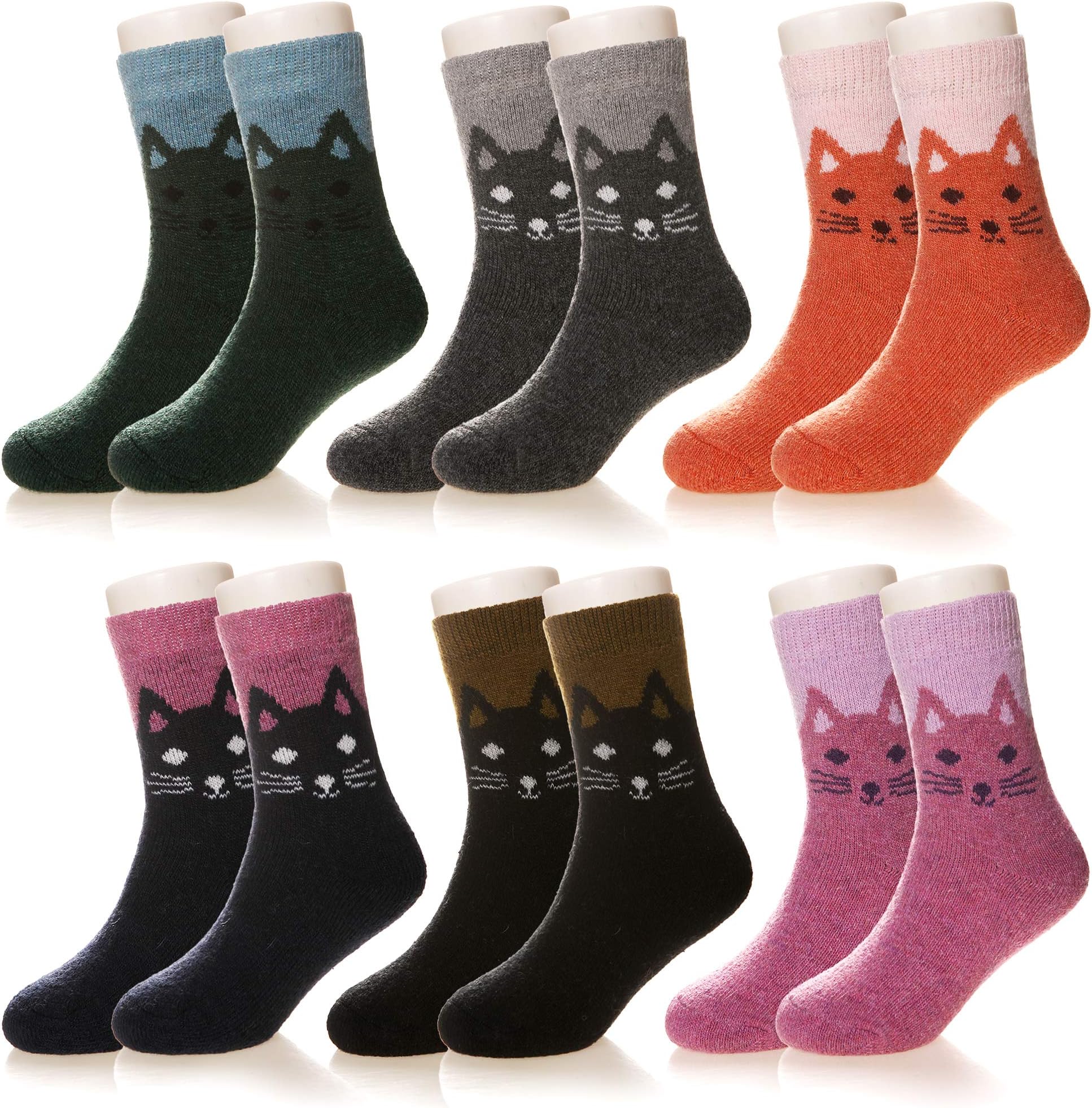 SEEYAN 6 Pairs Baby Boy Girl Winter Thick Warm Soft Crew Wool Kids Socks