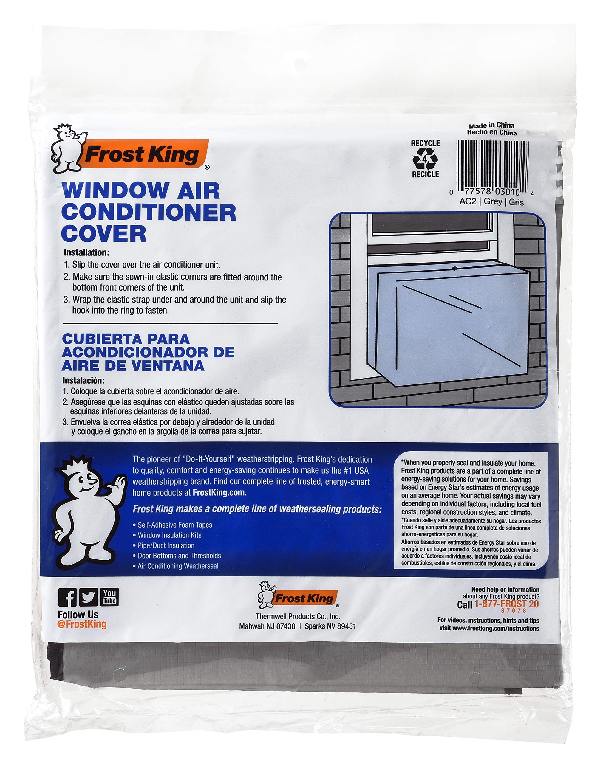 THERMWELL AC2H Air Conditioner Cover, 18 by 27 by 16-Inch, Silver