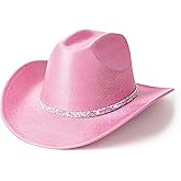 Lisianthus Glitter Cowboy Hat for Women and Men Party Disco Cowgirl Hat