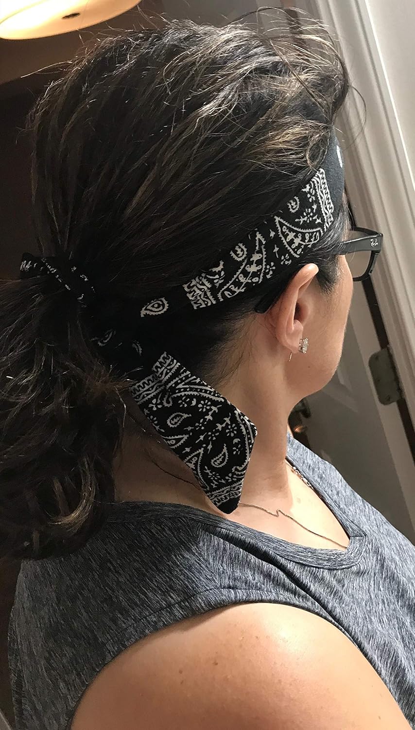 Headbands Tie on Headband for Women Men Head Tie Running Athletic Hair Band Elastic Sports Sweat Bands Basketball Sweatband Stetchy Yoga Workout Sweatbands Adjustable Non-Slip Moisture Wicking (Black): Clothing