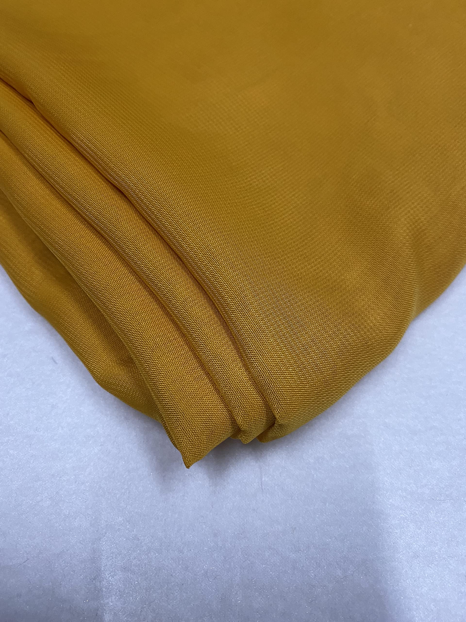 Fancy Textiles 100% Polyester Chiffon Fabric 60'' Wide (2 Meter, Mustard)