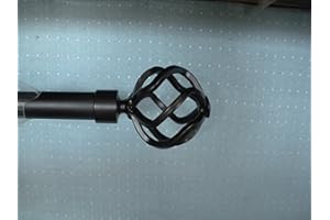 LINEN SUPERSTORE Black Bird Cage Finials for 1" Drapery Iron Hardware - Sold as a Pair