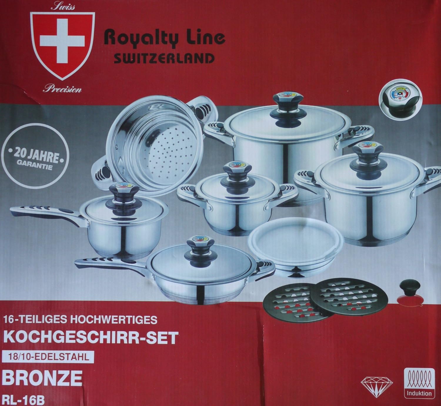 Royalty line Switzerland pots 16 pieces Amazon.co.uk Kitchen & Home