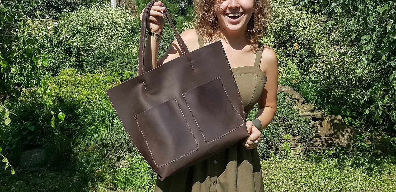 extra large leather tote