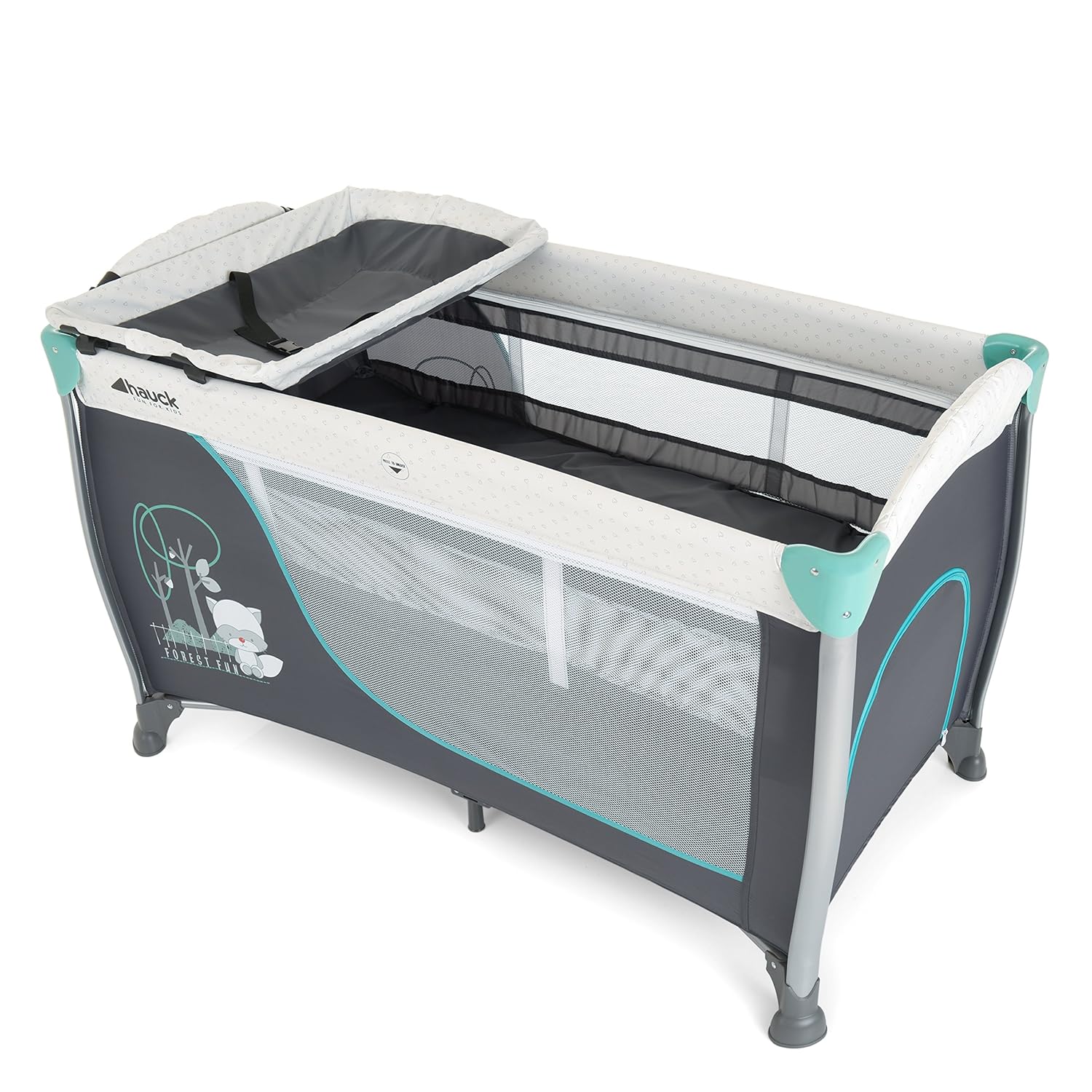 Hauck Sleep 'n Play Center II Travel Cot Forest Fun With Folding