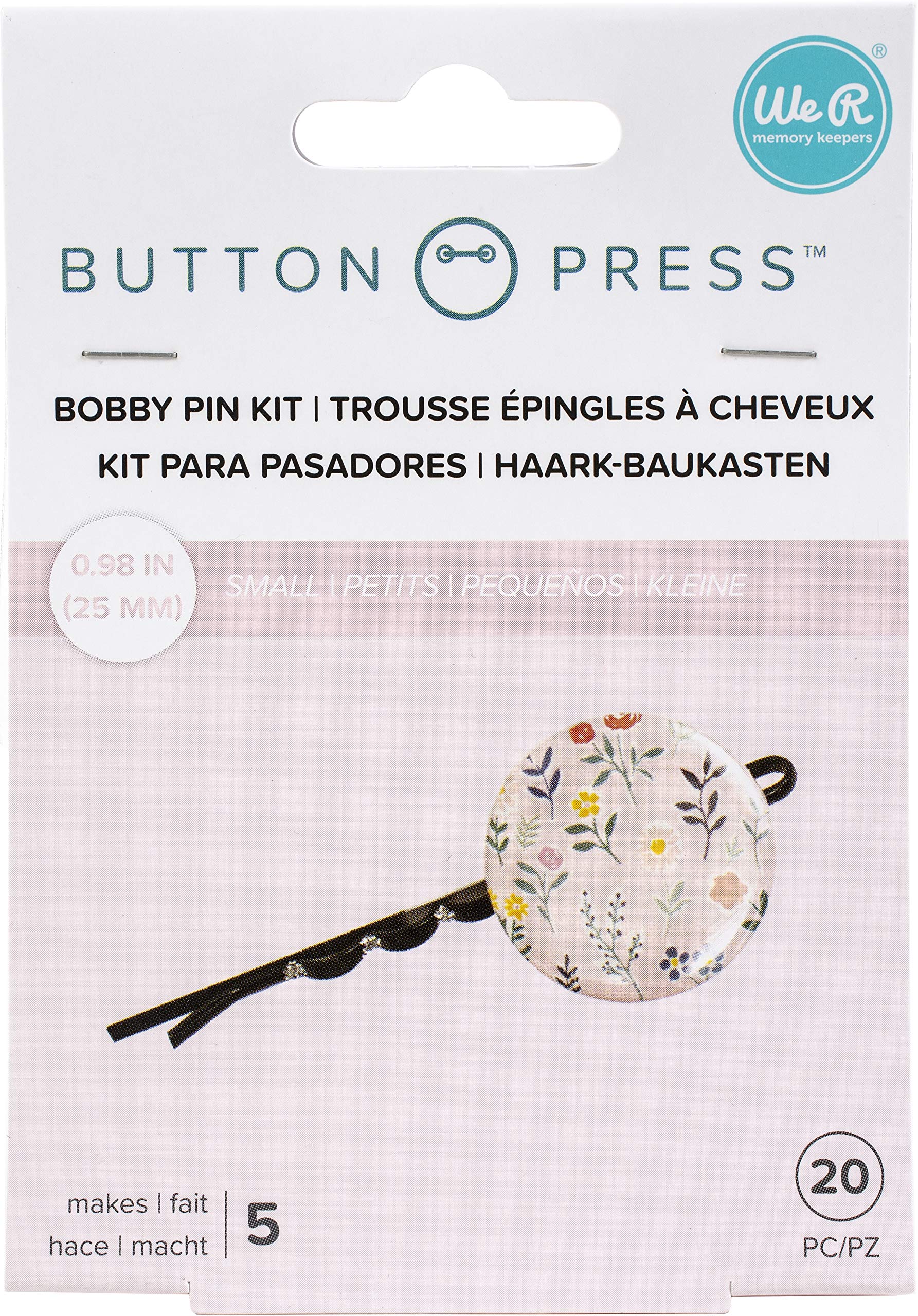 We R Memory Keepers WR Button Press 5 Hair pins 25mm, Makes 5