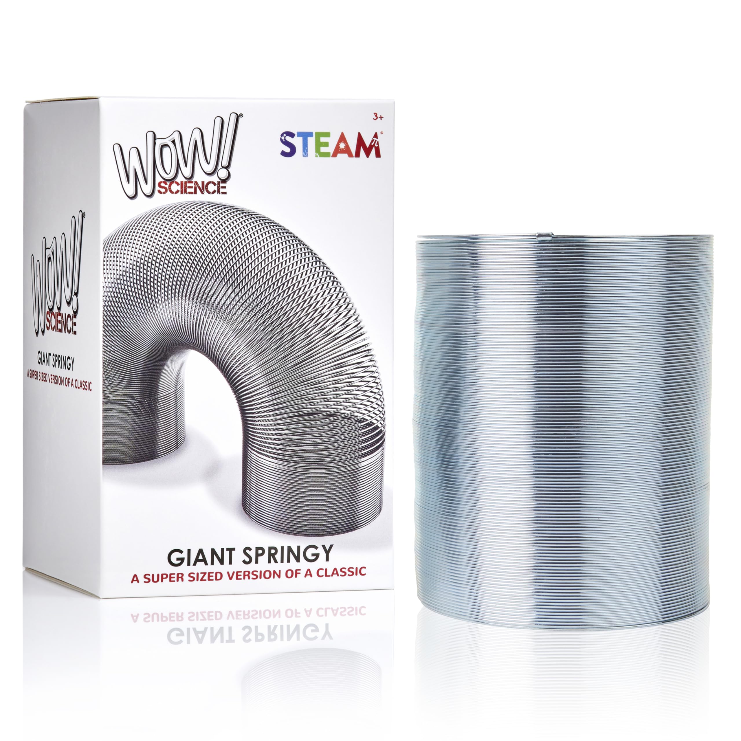 WOW! STUFF Super-Size Metal Spring Toy – Giant Stretchy Slinky for Kids and Adults – Classic Sensory STEM Toy, Performs Tricks, Walks Downstairs, Robust and Durable, Fun for All Ages 5+