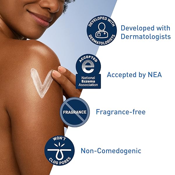 CERAVE MOISTURIZING CREAM, BODY AND FACE MOISTURIZER FOR DRY SKIN, BODY CREAM WITH HYALURONIC ACID AND CERAMIDES, DAILY MOISTURIZER, OIL-FREE, FRAGRANCE FREE, NON-COMEDOGENIC, 19 OUNCE