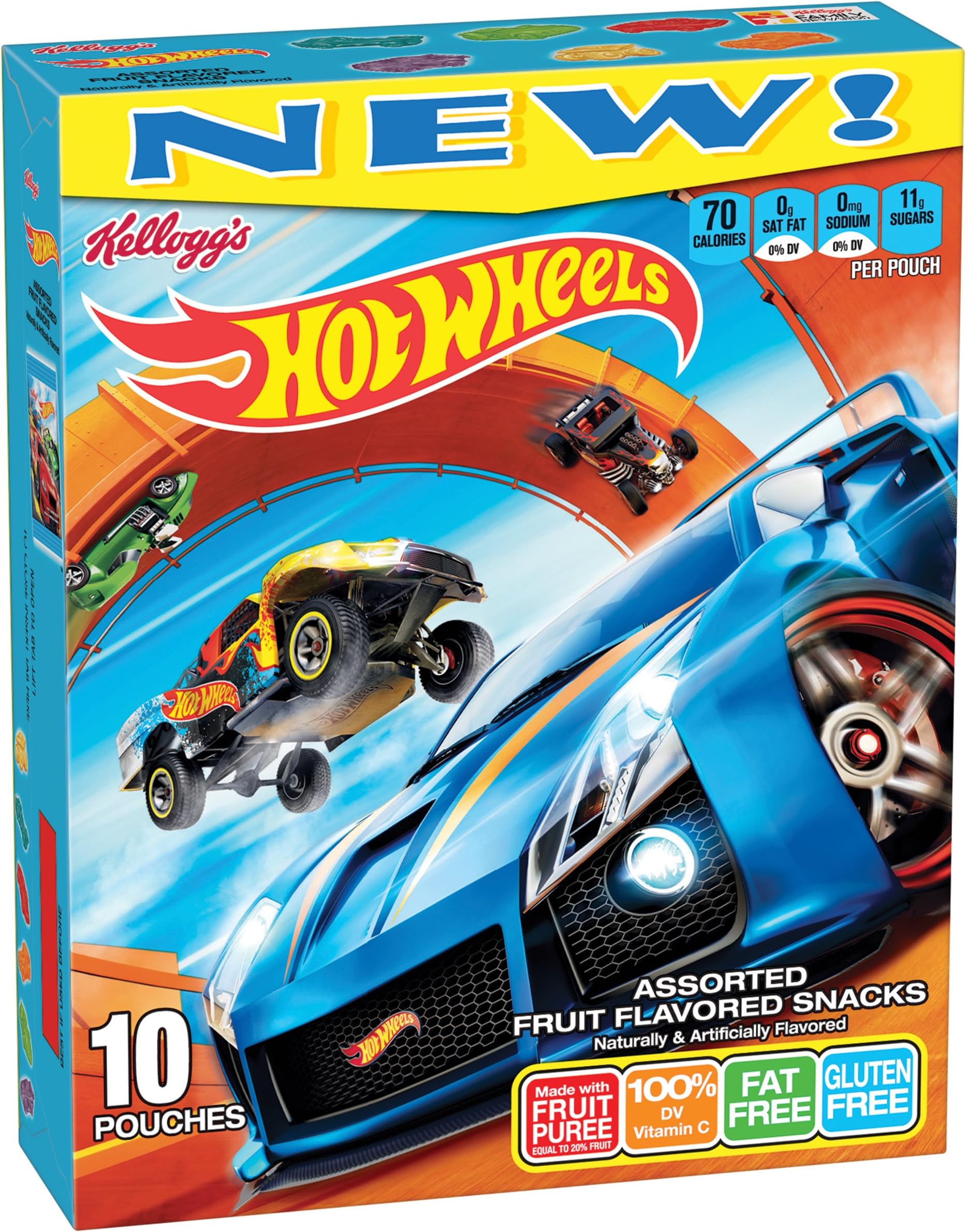 Hot Wheels Fruit Flavored Snacks, 10 Count