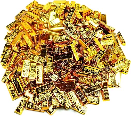 Amazon 金の延べ棒レプリカ 約330個まとめて 2種アソート ゴールドバー Hb 1 金塊 Gold フィギュア ミニチュア チップ フィギュア ドール 通販