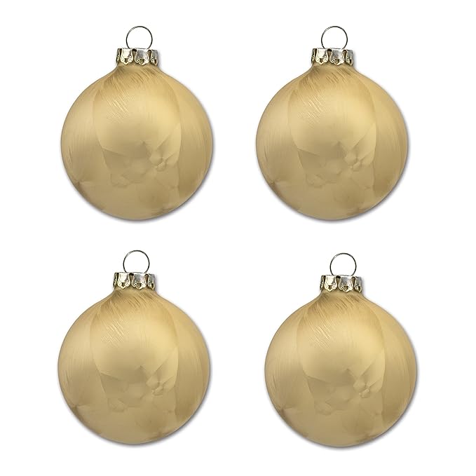 Thüringer Glas Design A604-0000-812 4 Glaskugeln 6 cm, eislack Champagner