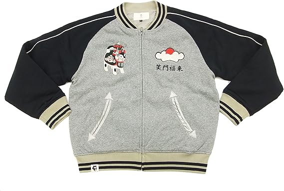 Amazon 喜人 Kijin スウェットスカジャン Kj 張り子の犬 メンズ 和柄 ジャケット グレー 黒 L コート ジャケット 通販 Amazon 喜人 Kijin スウェットスカジャン Kj 張り子の犬 メンズ 和柄 ジャケット グレー 黒 L コート ジャケット 通販