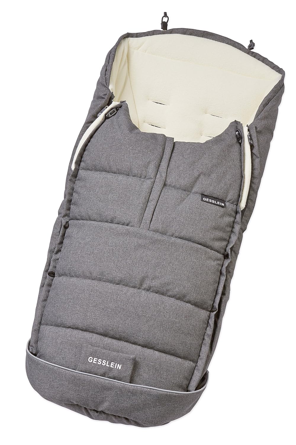 Gesslein Fußsack Igloo/Winterfußsack für Kinderwagen Design 714703, Sportwagen, Buggy oder Schlitten mit Thermo-Funktion, Kuschel-Fleece & Kordelzug im Kopfbereich, Farbe: grau