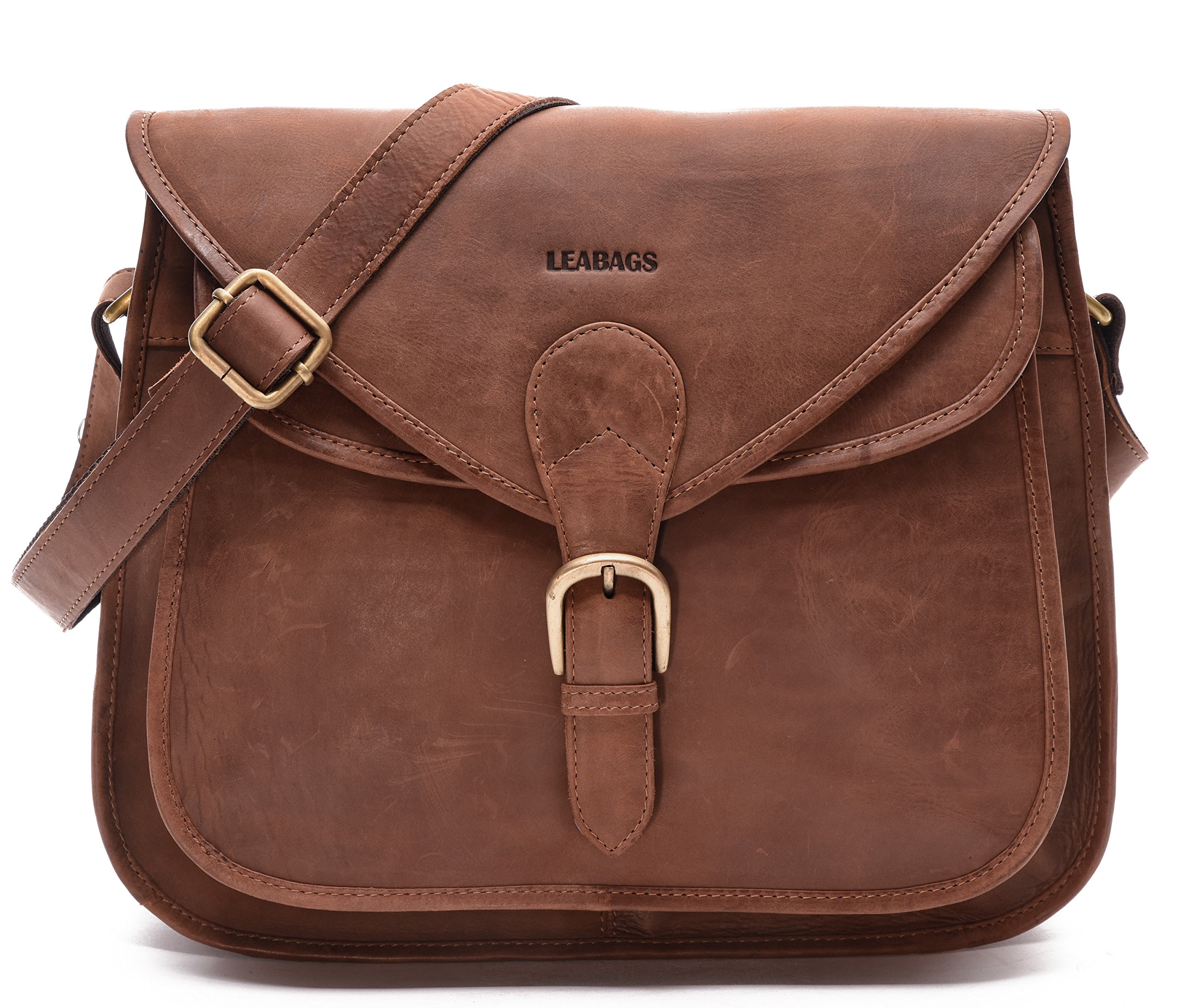 Buy LEABAGS Riyadh Shoulder Bag of Genuine Buffalo Leather in Vintage