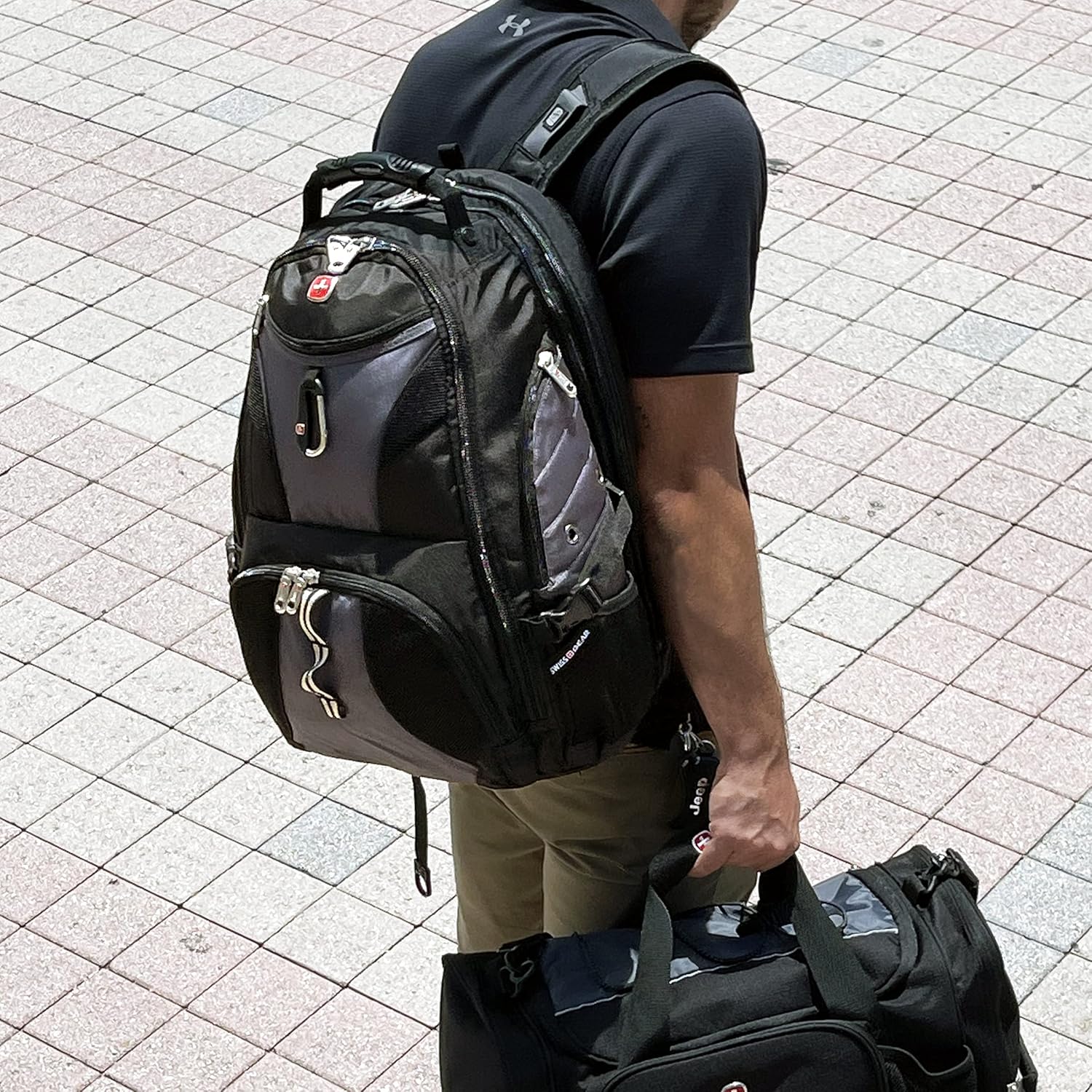 SWISSGEAR 1900 ScanSmart Laptop Backpack- Grey/Black