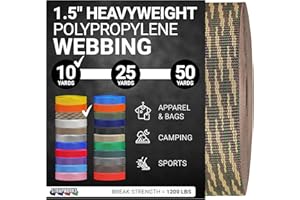 Strapworks Heavyweight Polypropylene Webbing - Heavy Duty Poly Strapping for Outdoor DIY Gear Repair, 1.5 Inches