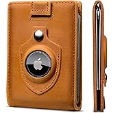 SERMAN BRANDS RFID Blocking Slim Bifold Genuine Leather Minimalist Front Pocket Wallets for Men with Money Clip Thin Mens